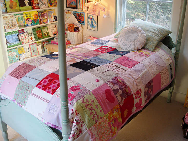 quilt made from clothing