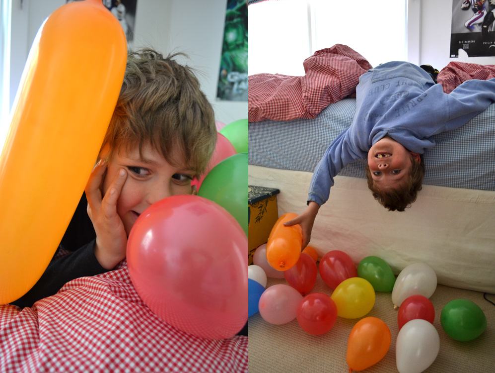 room full of balloons for the birthday boy