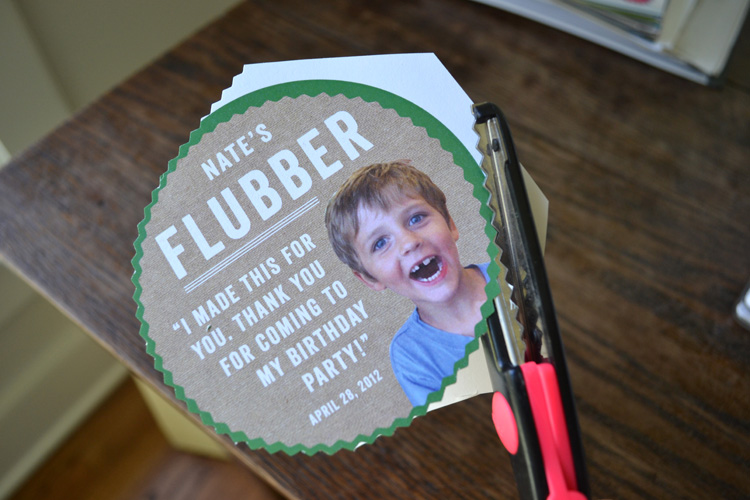 Flubber label for party favors.