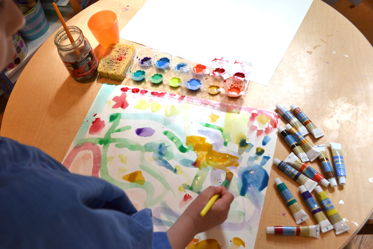 tube watercolors with kids