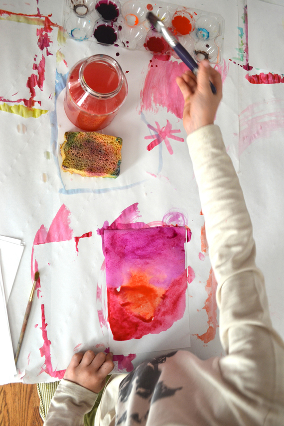 color study with liquid watercolor ~ art making for all ages | art bar