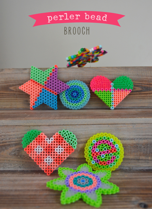 make a brooch for mom from melty beads ~ easy and colorful craft for kids ages 5 and up