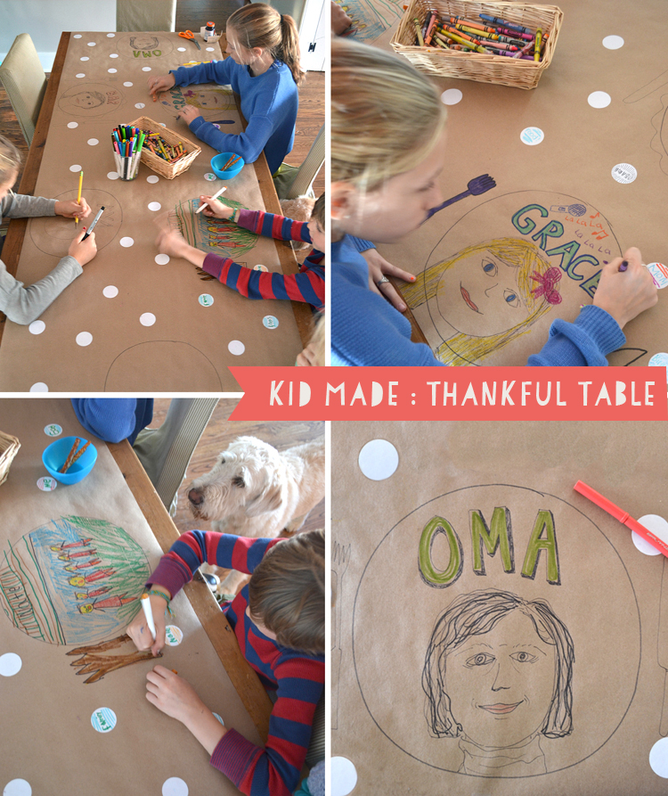 Thanksgiving table setting by kids