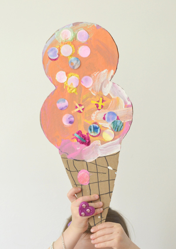 make these paint + collage cones ~ great summer art craft