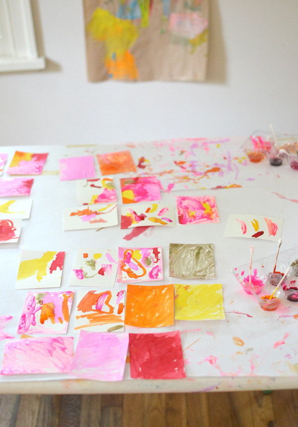 make a beautiful garland with liquid watercolors & q-tips