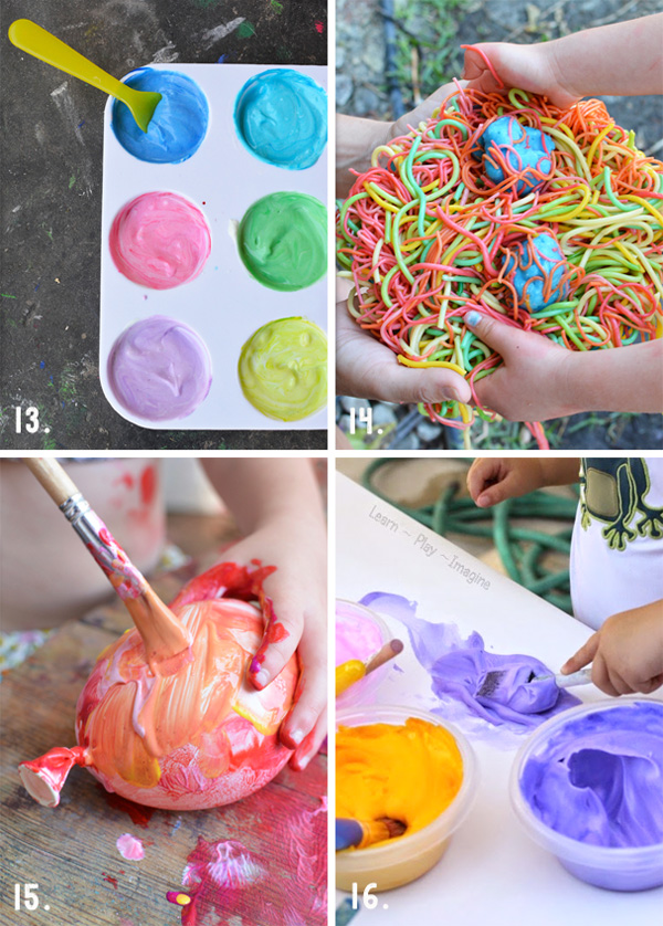 the best recipes from Pinterest for mushy, squishy sensory play