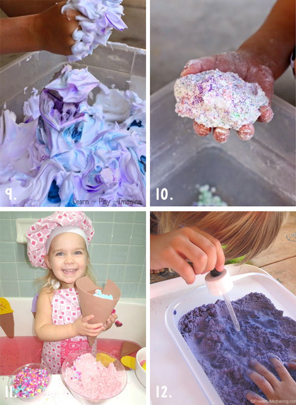 the best recipes from Pinterest for mushy, squishy sensory play