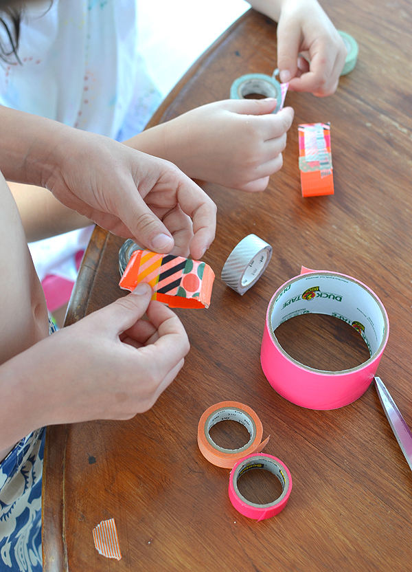 made by kids with duct tape + washi tape