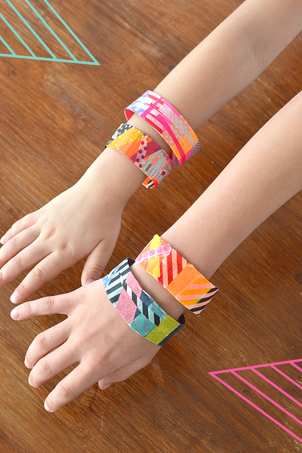 bracelets made by kids with duct tape and washi tape