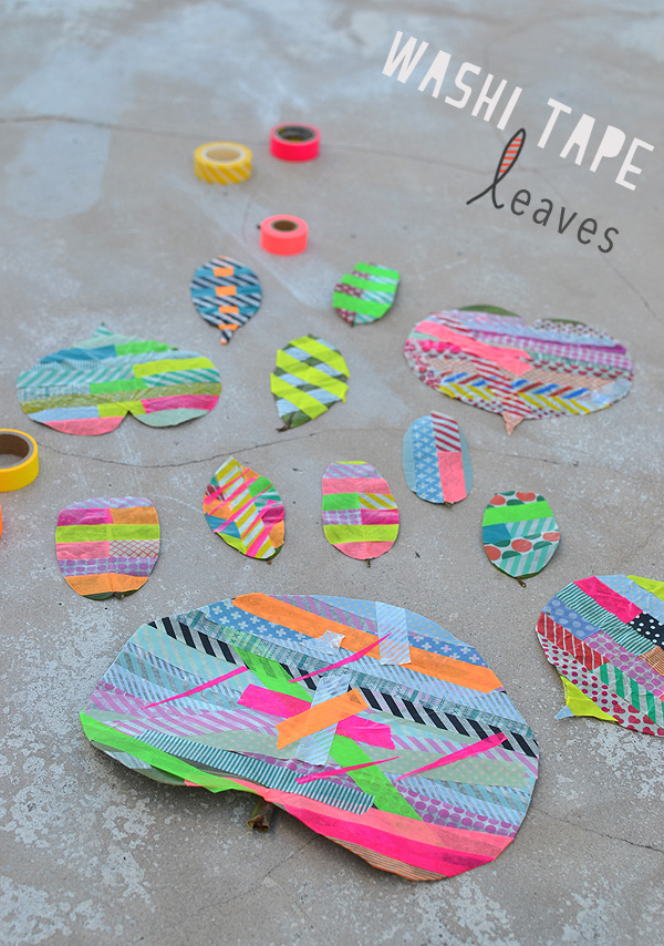 decorate leaves with washit tape ~ a simple craft for all ages
