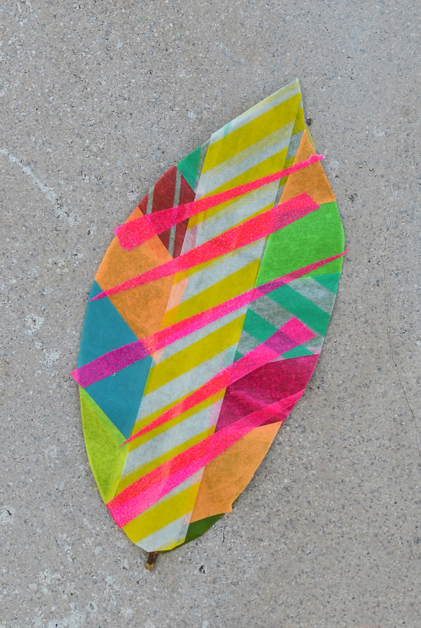 decorate leaves with washit tape ~ a simple craft for all ages