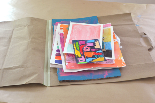 make a simple art portfolio from a brown paper bag ~ ready in minutes!