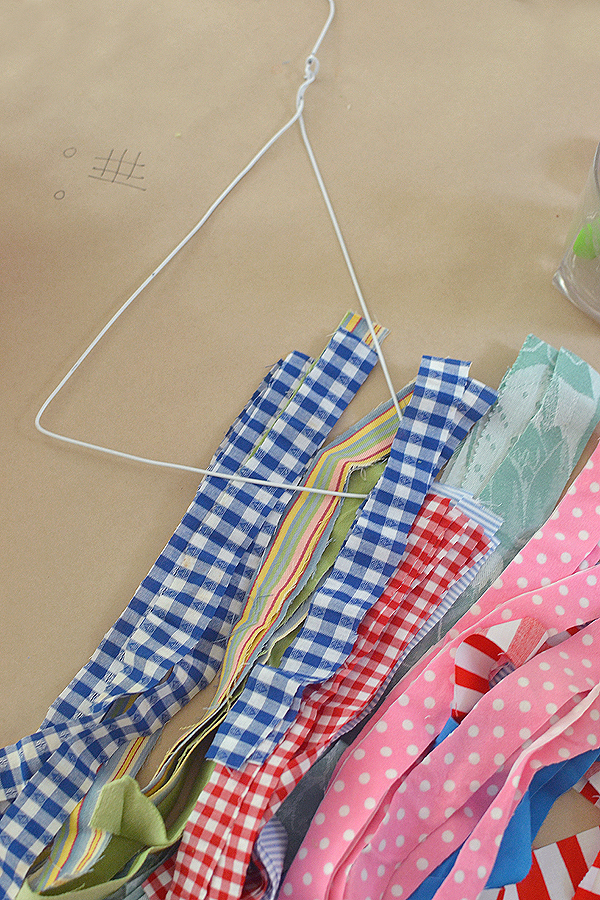 fabric wrapped hangers for making mobiles