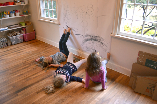 The children in art class experience what it's like to draw with their feet and mouths (and elbows!). This is not only a fun, action art experience, but it gives them a new appreciation and gratefulness for their hands.