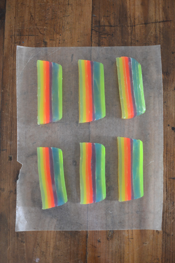 A simple rainbow soap recipe that you can make with your children.