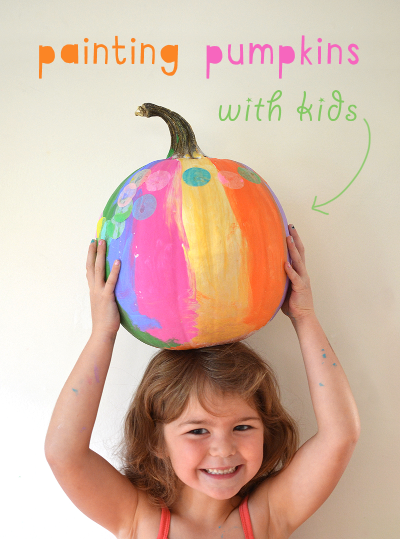 After using this one trick, the kids paint vibrant and colorful pumpkins using acrylics and collaging with tissue paper.