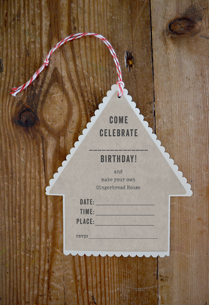Printable FREE Gingerbread House Party Invitation