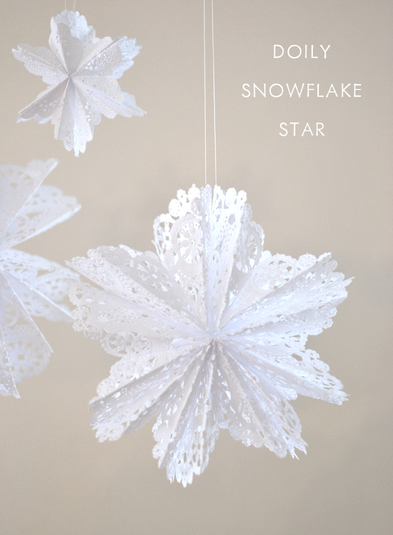 Make 3D snowflake stars from doilies