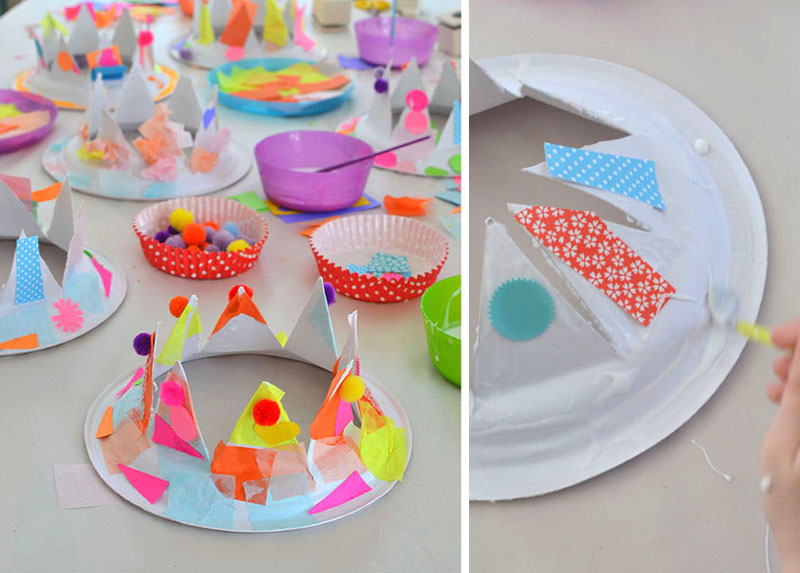 Turn a paper plate into a party crown!