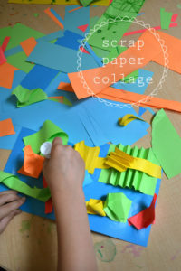 Kids make a 3D paper collage from scrap paper