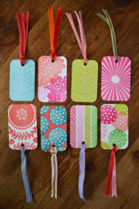 Gift tags made with custom rubber stamps