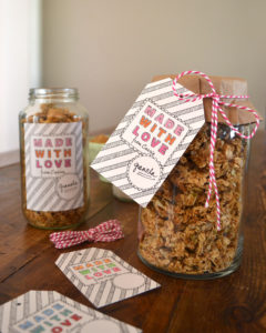 Food label and gift tag designed for a client's homemade treats