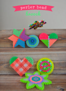 Kids and teens make brooches from plastic melty beads