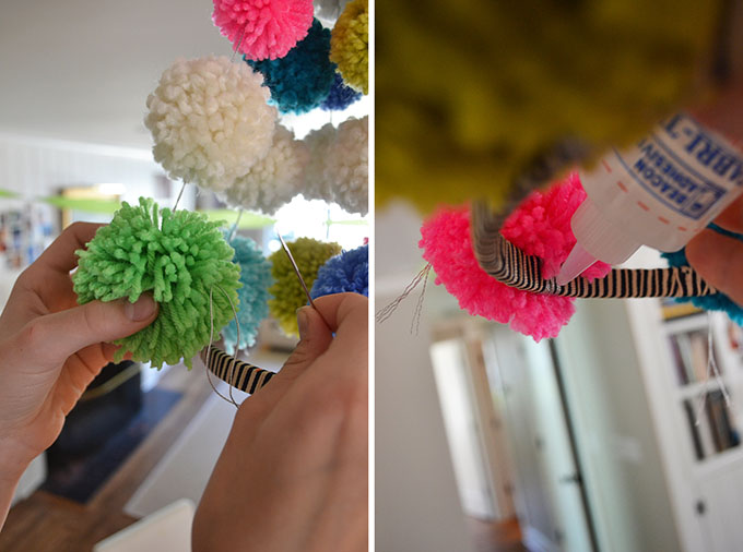 Make a traditional Polish Pujaki, but with pom-poms instead of paper.