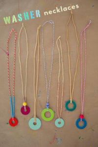 Make necklaces from hardware store steel washers