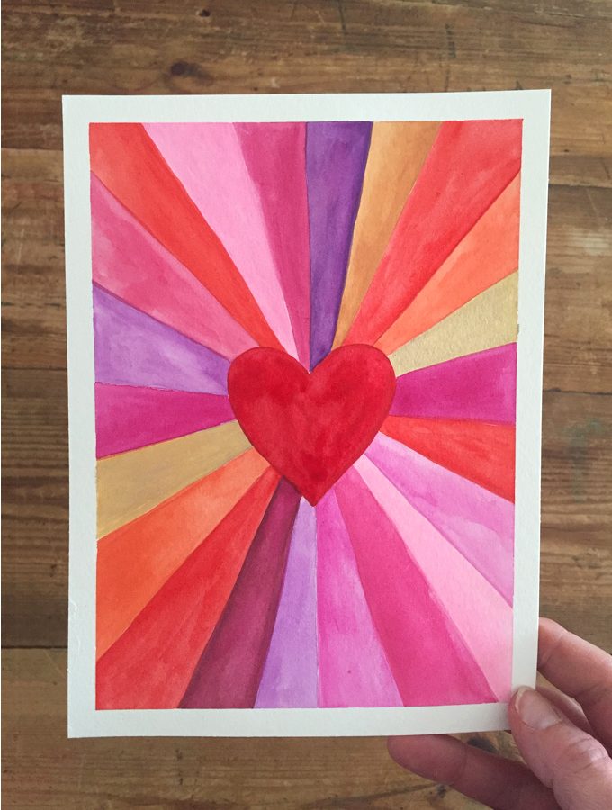Heart burst paintings for Valentine's! A great art project for kids, teens, and adults alike.