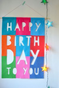 This no-sew happy birthday banner is made from felt and can be used for a lifetime.