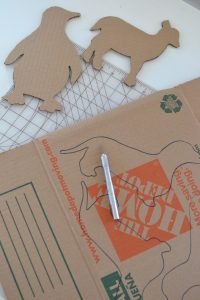 Make animals made from cardboard boxes and paint with patterns. Free animal templates included.