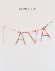 make a name garland using paint chips