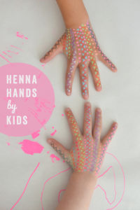 kids can create henna hands for their friends with washable neon markers