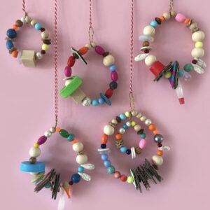 @minimadthings makes handmade ornaments with beads and wire.