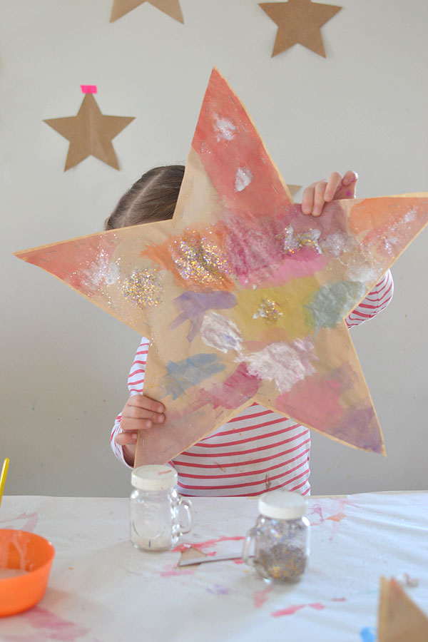 make puffy paper stars with kids