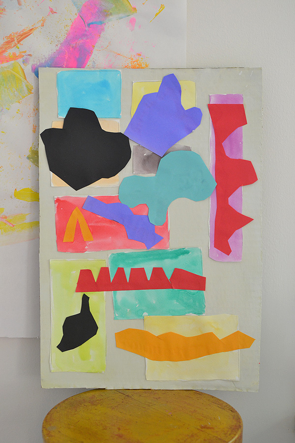 kids make collage art inspired by Henri Matisse