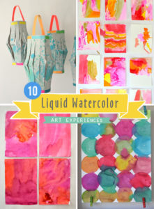 10 art experiences for children using liquid watercolors!