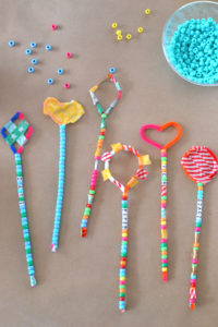 these pipe cleaner wands are the perfect open-ended craft for a group of children