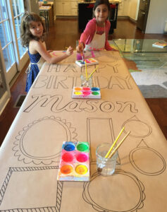 Make a birthday banner for your child's party that all their friends can paint!
