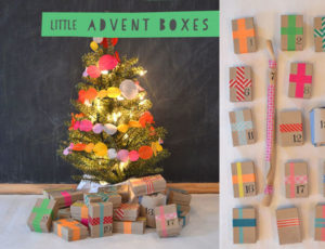 advent boxes diy under a christmas tree