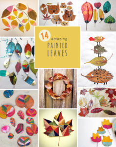 14 ways to paint and decorate leaves.
