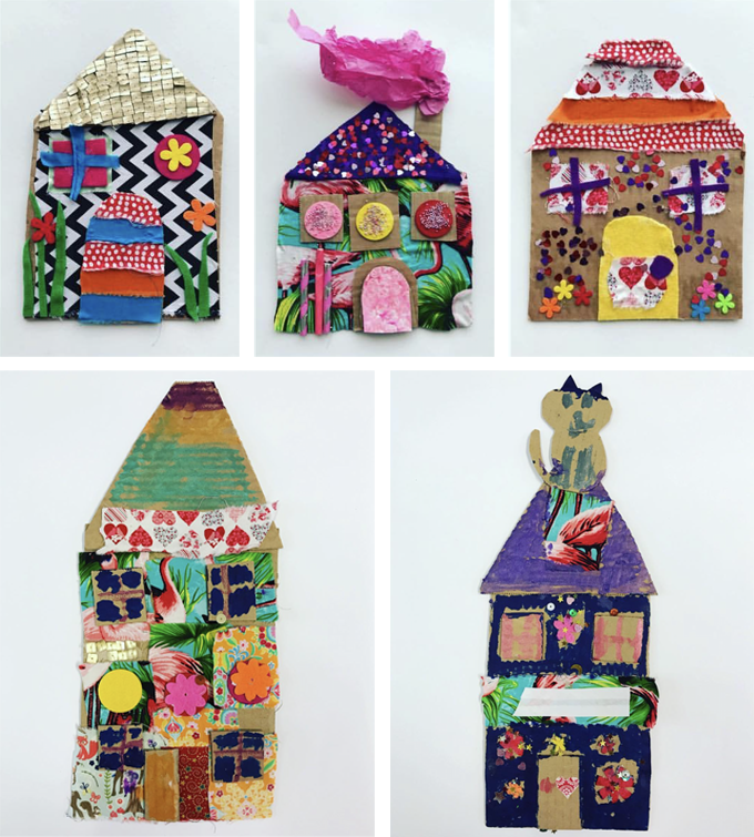 Patchwork houses inspired by Art Bar Blog, from @colorful_minds_kids