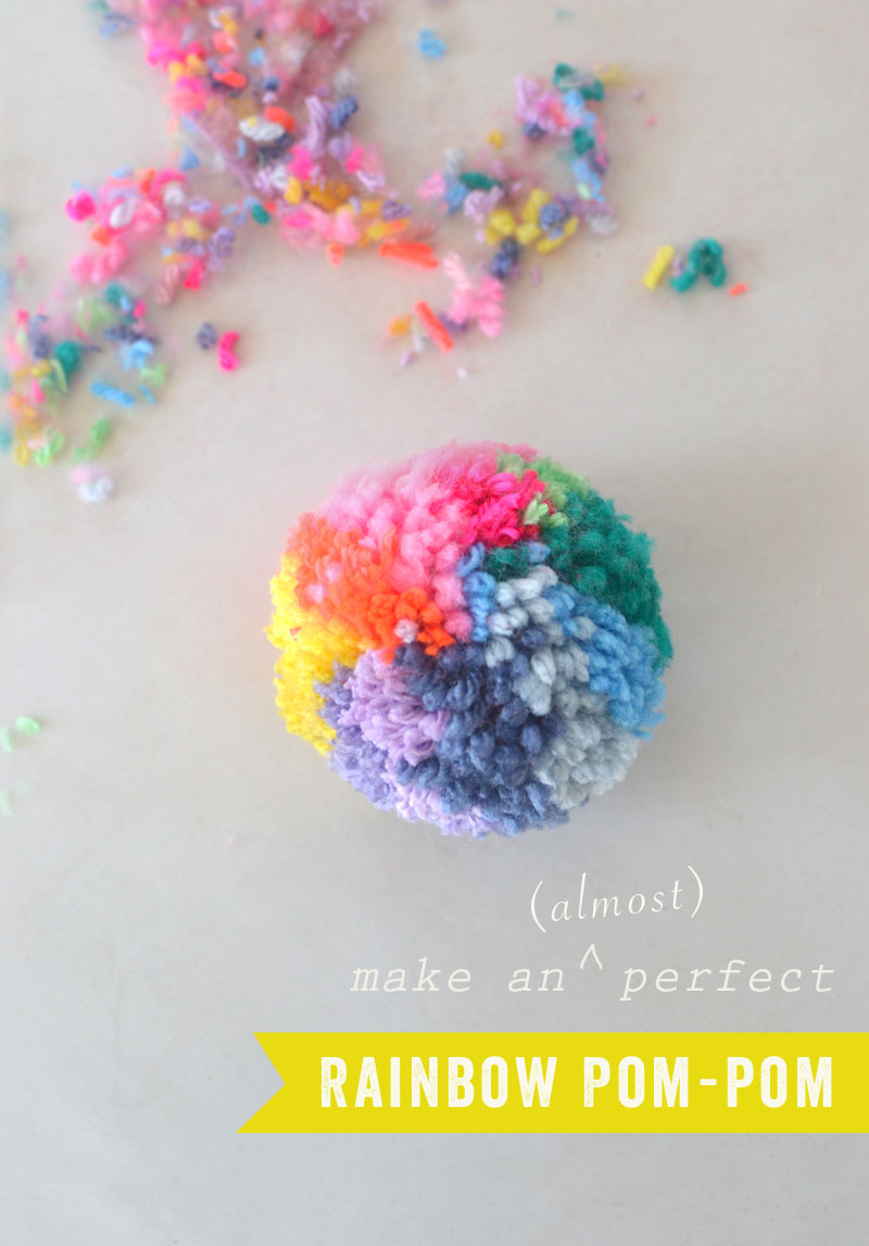 Make an (almost) perfect rainbow pom-pom with this simple DIY.