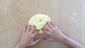 Make this smooth and fluffy slime with shaving cream and glue.