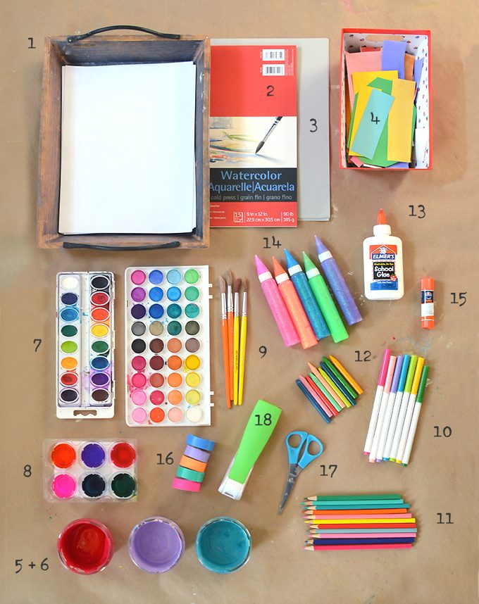 The best beginner art supply list to kickstart your child's creative life.