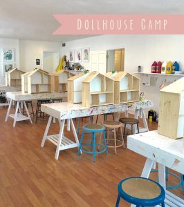 Dollhouse Camp for kids! In this first part, the kids paint IKEA wooden dollhouses and make floor plans. Coming up in Part 2: handmade wallpaper and furniture!