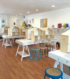 Dollhouse camp for kids! In this first part, the kids paint IKEA wooden dollhouses and make floor plans. Coming up in Part 2: handmade wallpaper and furniture!
