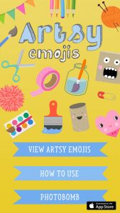 Artsy Emojis - a sticker app designed by Barbara Rucci of Art Bar Blog. Available now on the App Store.