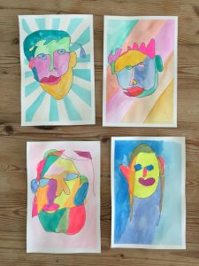 This drawing prompt will have kids laughing while creating the most exquisite abstract portraits.